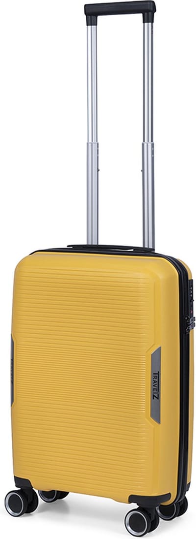 TravelZ Swinger Handbagage koffer 55cm - Sterke Lichtgewicht Trolley met TSA-slot - Geel