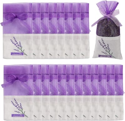 Lavendelzakken voor Kasten - 20 Stuks Geurzakjes voor Lades, Potpourri en Aromatherapie, Frisse Geur en Insectenwerend voor Kleding en Schoenen