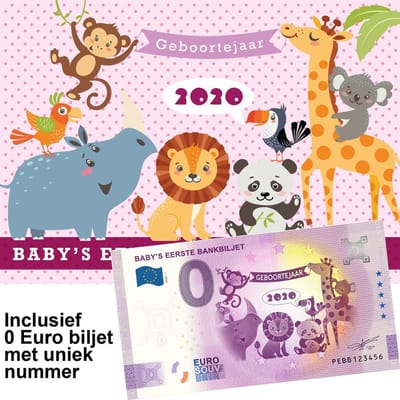 0 Euro biljet 2020 - Baby's eerste bankbiljet in cadeauverpakking meisje