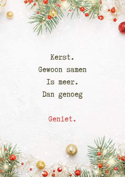 Lise Schrijft - Duurzame Linnen Persing Kerstkaarten Set - 12 Stuks met Sluitstickers & Enveloppen - Lieve tekst - FSC Mix - Voor Kerst en Nieuwjaar