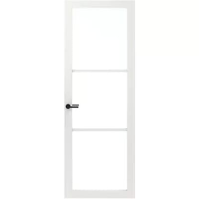 Sencys Binnendeur Industrial - 3 Ruits - Wit - Opdek - Links - 83x201,5cm