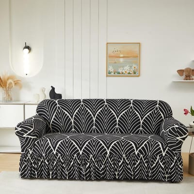 1 stuk Gedrukte Rok Bankhoes, elastisch, antislip. Simpel, modern, alle seizoenen, stof- en katbestendig. Intrekbaar, wasbaar, duurzaam. 1-Seater white