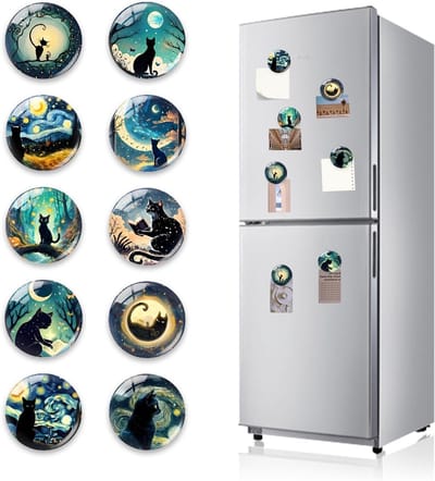 3D Glazen Magneten voor Magnetisch Bord - Set van 10, Ideaal voor Koelkast en Whiteboard, Decoratieve Keuken Magneten voor Kinderen