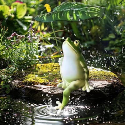 Dailygoods - Tuinhars Kikker Beeldhouwwerk, Kikker Tuinbeelden Decoratieve Ornament voor Woondecoratie Tuin Yard