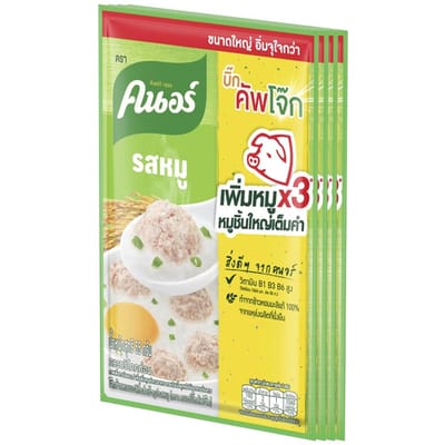Knorr Instant 100% Jasmijn Rijstpap (Congee) met Varkensvlees 55 gr. x 4 / 12 / 24 st 55 g. x 4 pcs multi