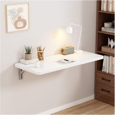 Opvouwbaar Wandbureau - Ruimtebesparende Tafel - Thuiswerken Keuken - Inklapbaar Zwevend - 50x40cm - Wit