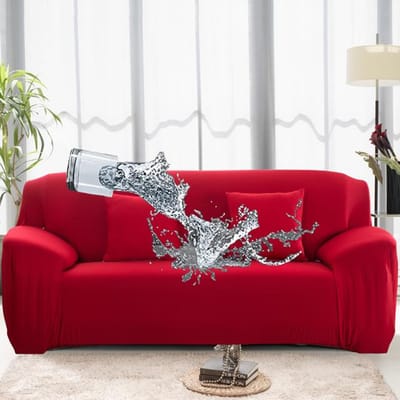 L-vormige bankhoesbeschermer Waterdichte hoekbankhoezen 1 / 2 / 3 / 4 zitplaatsen Stevige bankhoes Bankhoezen Dunne stof Small(90-40cm) 1pc rood