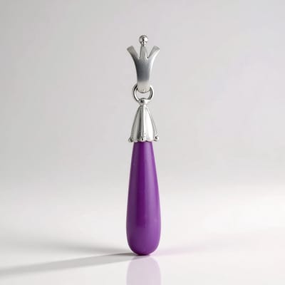 Chique Fososideriet Zilveren Hanger, Chili, 18 ct