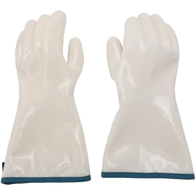 Siliconen Ovenwanten 350 graden Celsius Hittebestendig Anti-aanbak Lang BBQ Keukenhandschoenen voor Bakken Koken L (Palm Width 10.5cm / 4.1in ) white