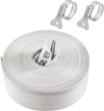 Woven Flat Hose 1 1/2 Inch - 10 m Set met RVS Slangklem voor Tuinpompen, Dompelpompen en Vuilwaterpompen