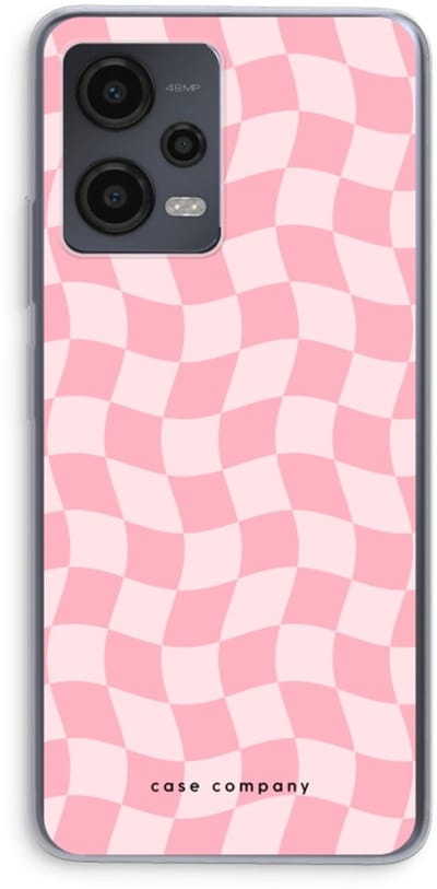 Case Company® - Hoesje geschikt voor Xiaomi Redmi Note 12 hoesje - Grid Roos - Soft Cover Telefoonhoesje - Bescherming aan alle Kanten en Schermrand
