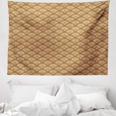 ABAKUHAUS Etnisch Wandtapijt, Oud-Oosters Damast, 150 x 110 cm, Lichtroodhout Zandbruin