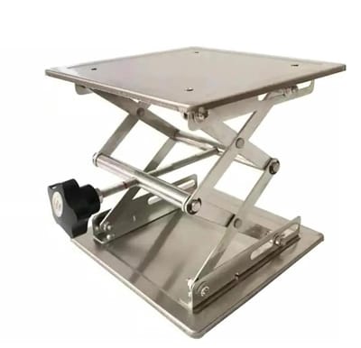 Hefplatform RVS - Werkbank Lift - Precisie Werk - Handmatige Bediening - 10x10cm - Zilver