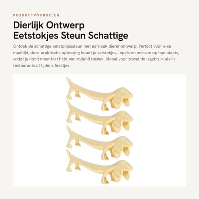 Dailygoods- Eetstokje Houder - Dierenontwerp - Bestekhouder - Antislip - Lichtgewicht - Eenvoudig schoon te maken