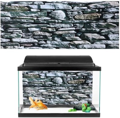 Dailygoody - Aquarium achtergrond - 3D-effect stenen muur - Pvc