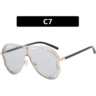 Lunettes de Soleil Monture Large Une Pièce Nouvelles Lunettes de Soleil Style Fille Épicée Européenne et Américaine Lunettes Stylées Style Célébrité UV400