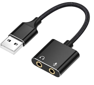 USB Stereo Audio Adapter - Externe Geluidskaart voor Laptop, Hoofdtelefoon en Microfoon 3,5 mm