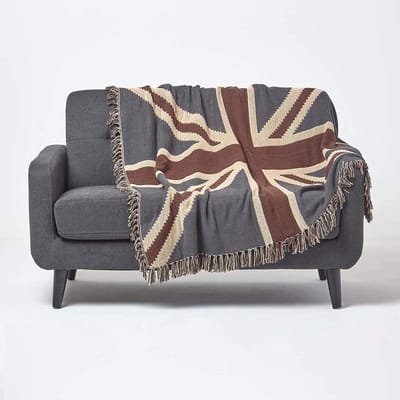Homescapes Vintage Union Jack Jacquarddeken - Katoen, 150x200cm