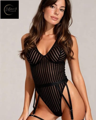 Dare to Undress – Private Desire Body – Luxe Strappy Lingerie Body Dames – Premium Designer Lingerie – Sexy Lingerie – Erotische Lingerie – Verleidelijke Teddy – Exclusieve Body – Zwart – Maat S, M, L