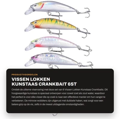 Dailygoods- Crankbait Set 6st - Kunstaas Snoek - Kunstaas Roofvis - Kunstaas Baars - Minnow Wobblers - Dubbele Haak