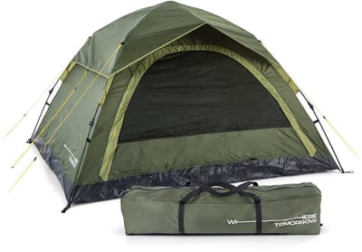 Lumaland Campingtent, lichte pop-up werptent, 2-4 personen, koepeltent, trekking & festival, iglotent, secondentent, waterdicht, 210 x 190 x 110 cm, ook ideaal als strand, wind- en zonwering