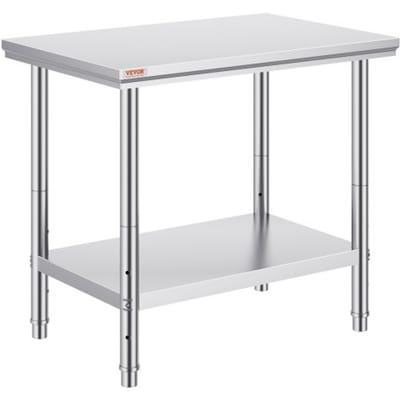 VEVOR RVS werktafel 60X90X80 cm Voedselbereiding voor maaltijdvoorbereiding, naaien, wassen, knutselen, garagegebruik, enz.