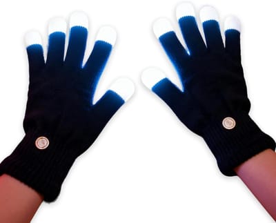LED Handschoenen - Lichtgevende Wanten - Feestelijke Verlichting - 7 Kleuren Show - 24 x 15 cm - Multicolor