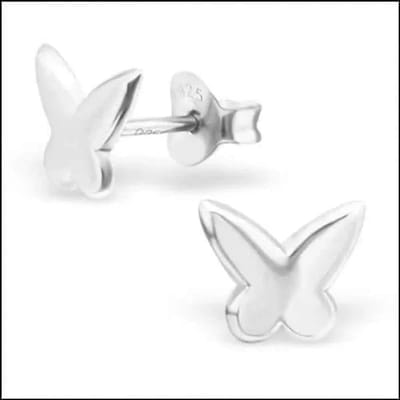 Aramat Jewels | Oorbellen | 925 Zilveren Vlinder Oorbellen 8mm Kinderen - Vlindertjes Oorstekers | Zilver glad-6.5x8mm | |8mm | Zilver | Kinderen | Verkleurd niet