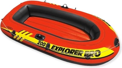 Intex Opblaasbare Boot Rood/Orange met Geel + Opblaasbare Bekerhouder