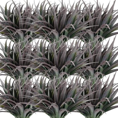 Kunstgras 24 Stuks - Nep Gras Planten - Buiten Decoratie - UV-Bestendig Weerbestendig - 17.7 Inch Lengte - Donkergroen Rood