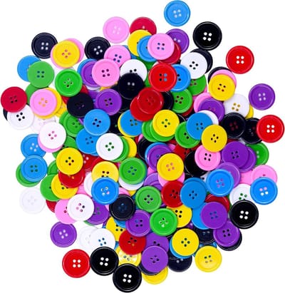 Ronde Multicolore 4-Gat Hars Knopen in 8 Kleuren - 240 Stuks van 25mm voor Naaien en Creatieve Projecten