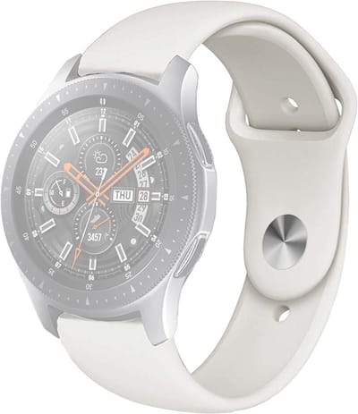 Siliconen bandje - geschikt voor Garmin Venu (2 Plus) / Venu SQ (2) / Vivomove (Style - Sport) / Vivoactive 3 / 5 / 6 / Forerunner 55 / 165 / 245 / 645 / 570 - 42mm - cremekleurig