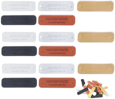 Dailygoody - Handgemaakte labels - Kunstlederen labels - Ideaal voor naaien - Rechthoekig formaat - Voor sjaals en mutsen - 50 stuks