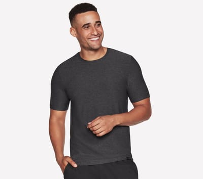 Skechers GODRI ALL DAY TEE Heren T-shirt - Donkergrijs/Zwart