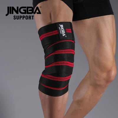 1 Stuk Knie Compressie Wraps voor Sportschool Gewichtheffen Squat Training Drukverbanden Elastische Bandages Beenondersteuning