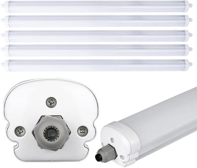 LED plafondlamp vochtbestendig LED garageverlichting LED buis, serieschakeling, spatwaterdicht, 1x LED 36W 4320lm neutraal wit, L 120 cm, set van 5