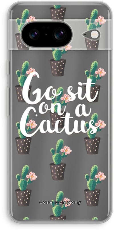 Case Company® - Hoesje geschikt voor Google Pixel 8 hoesje - Cactus quote - Soft Cover Telefoonhoesje - Bescherming aan alle Kanten en Schermrand