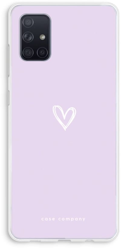 Case Company® - Hoesje geschikt voor Samsung Galaxy A71 hoesje - Klein hartje paars - Soft Cover Telefoonhoesje - Bescherming aan alle Kanten en Schermrand