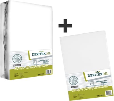 Dexitex hefbed 1 x Molton & 1 x Hoeslaken WIT / Geschikt voor Camper