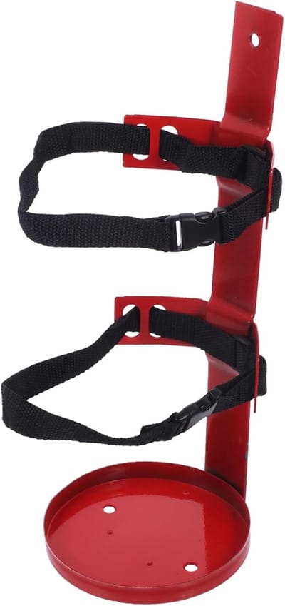 Brandblusser Hanger - Muurbeugel Rek - Veiligheid Thuis - Verstelbare Veerriem - 36x14.2x14.2cm - Rood
