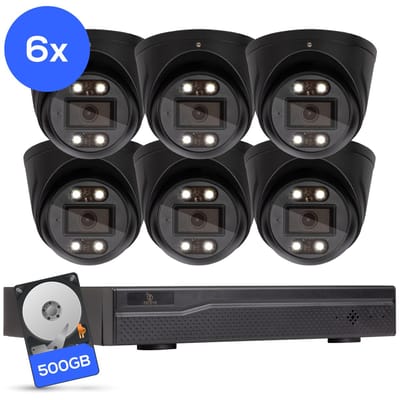 Teceye Compleet Camera Beveiliging Set met 6x POE Camera - Beveiligingscamera - Beveiligingscamera binnen - Beveiligingscamera buiten - CCTV Camera systeem - Beveiligingscamera set - Bewakingscamera set
