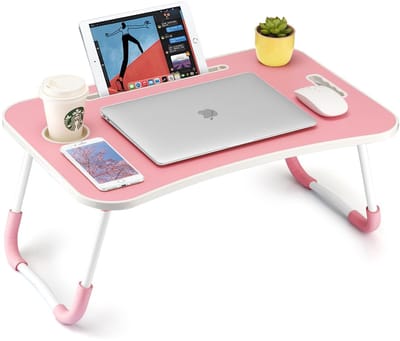 Unyqoos® Opvouwbare laptoptafel met bekerhouder en tabletgleuf voor veelzijdig gebruik