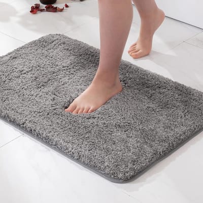 Badmat zachte antislip voetmat - badmat voor woonkamer en slaapkamer 40 x 60 cm grijs