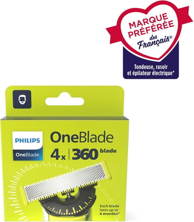 Philips OneBlade 360 Blade - Vervangmesjes - Scheermesjes - 4-pack - QP440/50