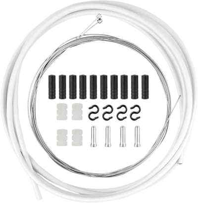 Fiets remkabels - Remleiding set - Fiets onderhoud - Duurzaam PVC materiaal - 2 meter draadbuis - Wit
