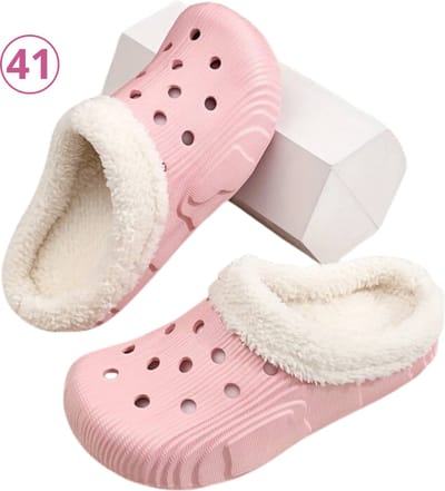 Nivard Warme Pantoffels - Sloffen - Slippers - Dames - Heren - Pluche - Maat 39-40 - Licht Roze