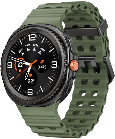 Siliconen bandje - geschikt voor Samsung Galaxy Watch 8 (40mm) / Galaxy Watch 8 (44mm) / Galaxy Watch 8 Classic - ocean stijl met gesp - army groen