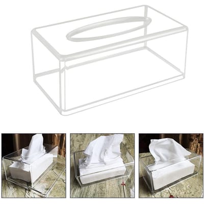 Distributeur de mouchoirs rectangulaire, boîte de rangement pour extraction de papier, distributeur d'essuie-tout, porte-papier white