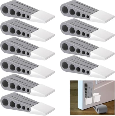 Deur Stoppers - Deurwiggen - Voorkom Deuren - Antislip Rubber - 12 Stuks - Grijs