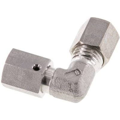 M12x1.5 x 6L RVS Verstelbaar L-Knelfitting 90 graden met Afdichtconus en O-ring 315 Bar DIN 2353 - FL2E-NO-STFP-12-06-LO